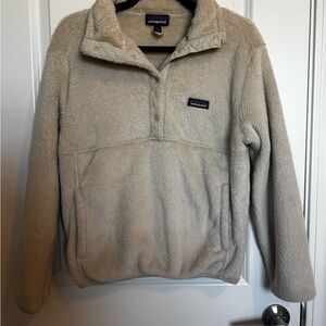 Patagonia Cream Fleece Snap-Up Jacket